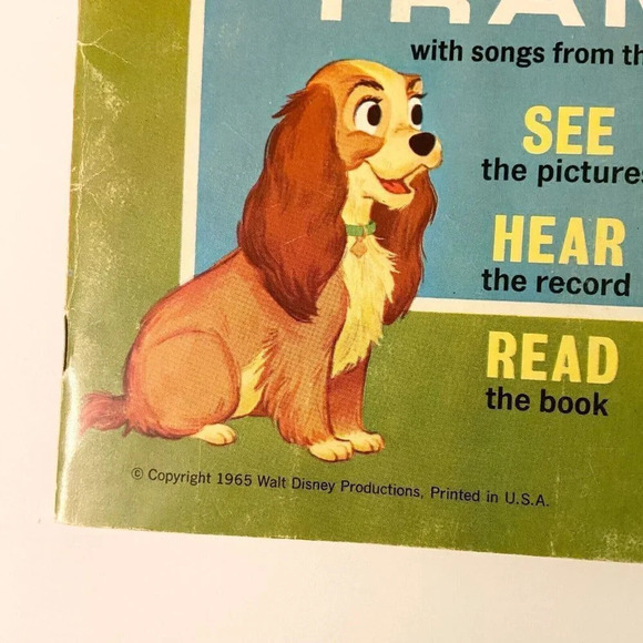 Vintage 1965 Disney Lady  and the Tramp 7 Inch Record and Book - Picture 3 of 15